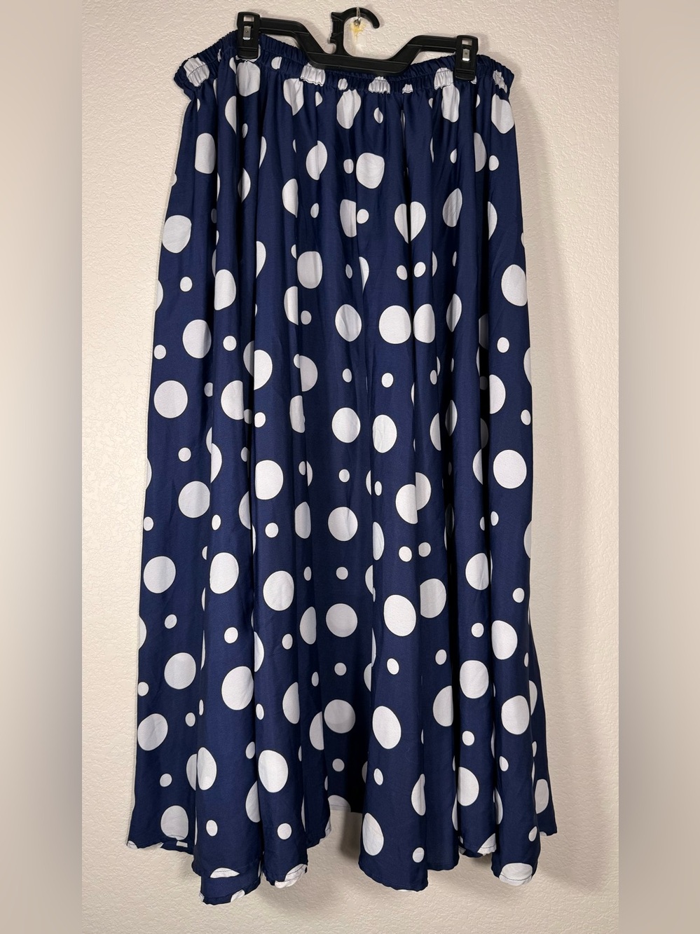 Mlle Gabrielle Navy and White Polka Dot Maxi Skirt